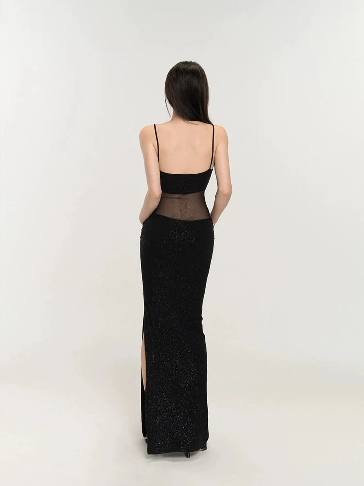 Sequin Mesh Bodice Sleeveless Maxi Dress 12 Sequin Mesh Bodice Sleeveless Maxi Dress - Image 12