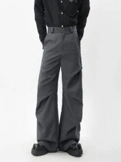 Wide-Leg Zigzag Drape High Waist Trousers -Modern Wear Shop 5e75a31ca2d9dd1b8b6572f7cec22d9a