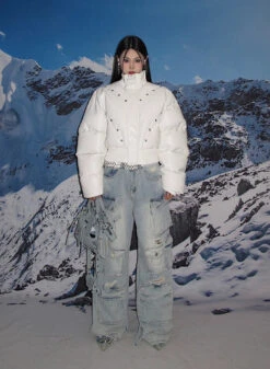 Distressed Wide-Leg Denim Cargo Jean Pants -Modern Wear Shop 5e93a59405deae7f71f1e534b0513190