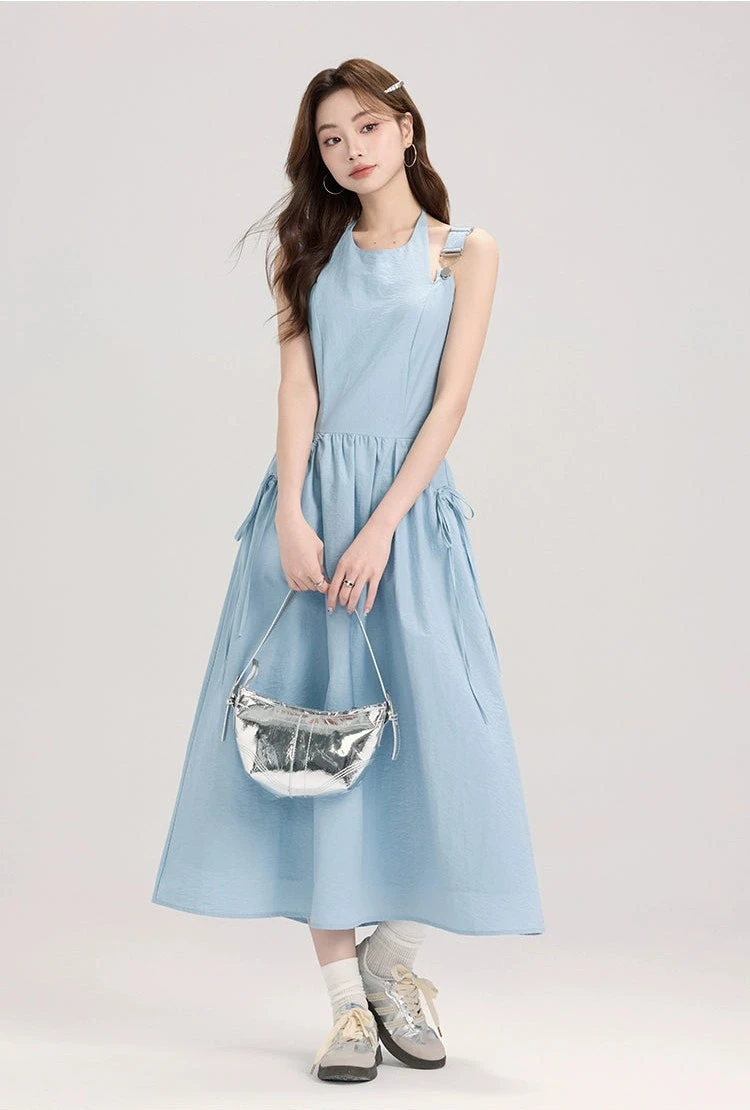 Sleeveless Midi Dress With Bow Tie Pockets 9 Sleeveless Midi Dress With Bow Tie Pockets - Image 9