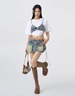 Sandblast Utility Cargo Denim Mini Skirt 15 Sandblast Utility Cargo Denim Mini Skirt -Modern Wear Shop 5f0c7c79fc46ef3c3df600820de9ed8e