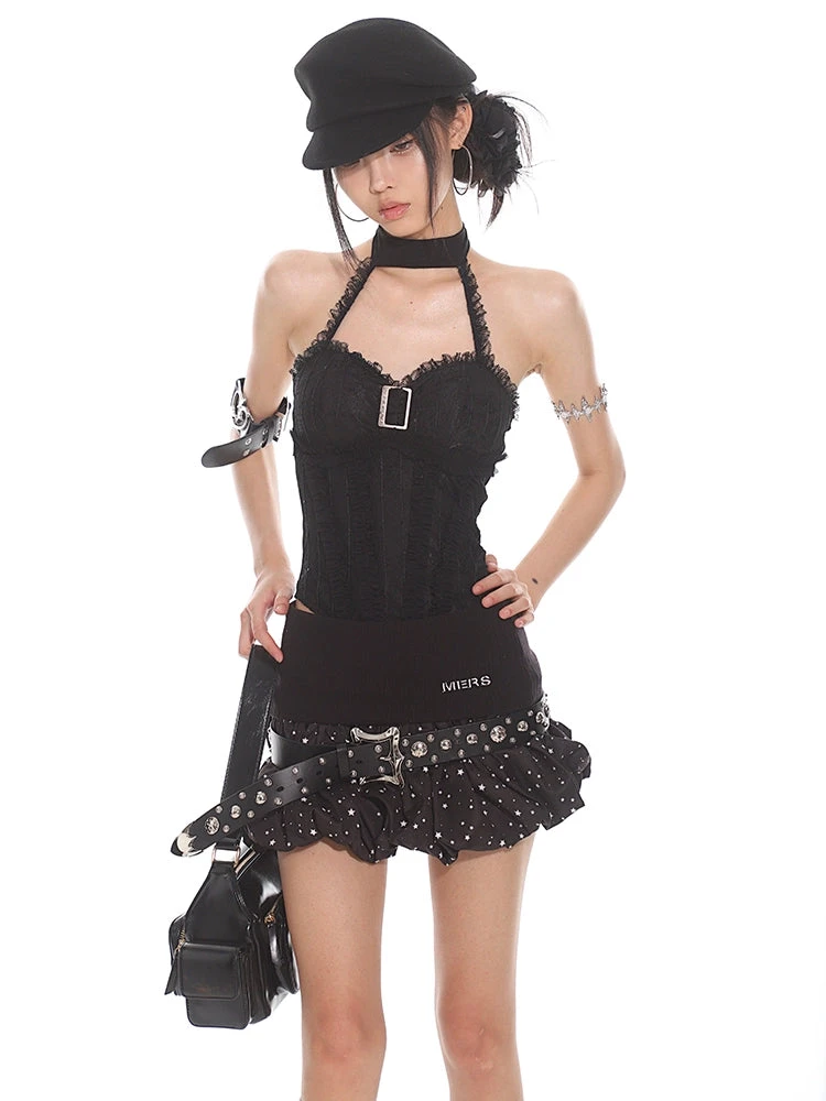 Star Print Ruffle Bubble Mini Skirt 10 Star Print Ruffle Bubble Mini Skirt - Image 10