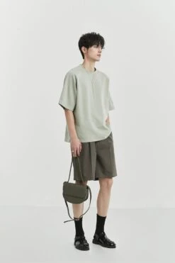 Pleated Tailored Bermuda Shorts With Belt Detail -Modern Wear Shop 5fd0bf0fdc18bfc82bde9e0b3d00c063