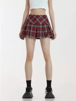 Plaid Tiered Pleated Mini Skirt -Modern Wear Shop 60dcedb6568c89ba3a5eab6e724dfa00