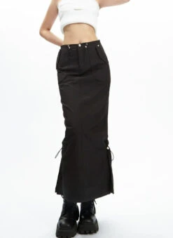 Adjustable Drawstring Midi Cargo Skirt -Modern Wear Shop 621342d607de6096fb1363d609656e72