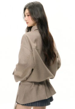 Belted Houndstooth Pattern Shoulder Cape Jacket 8 Belted Houndstooth Pattern Shoulder Cape Jacket -Modern Wear Shop 638e33baa3bbe0ed8dd801263d3283a2