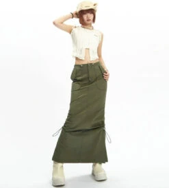 Adjustable Drawstring Midi Cargo Skirt -Modern Wear Shop 640084423ca2eccc1b8d2e62f9d78ea4