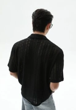 Button-Up Sheer Lace Shirt With Geometric Pattern 19 Button-Up Sheer Lace Shirt With Geometric Pattern -Modern Wear Shop 643317e6b05f36e067174464e5b103e4