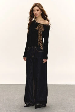 One-Shoulder Ribbed Top With Leopard Print Bow Detail 19 One-Shoulder Ribbed Top With Leopard Print Bow Detail -Modern Wear Shop 650a7be5f31aa1976553fde55170a893