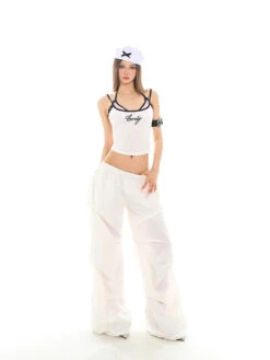 Wide Leg Lightweight Pleated Pants With Elastic Waist -Modern Wear Shop 6524a10706d8eaca2d76c99e40229e97