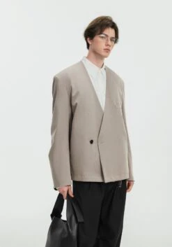 Asymmetric Collarless Oversized Wrap Blazer 9 Asymmetric Collarless Oversized Wrap Blazer -Modern Wear Shop 6558b96dc77bba5579b8897c0c2bcdbc