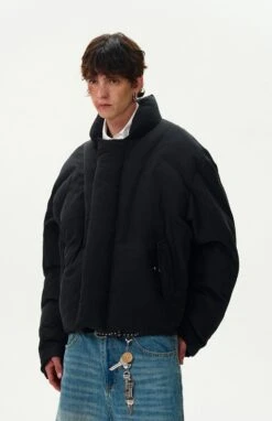 Stand Collar Quilted Oversized Puffer Jacket -Modern Wear Shop 65e08d15753918eefe801f37da526ce8