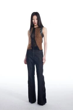 Sheer Lace Leather Patchwork Sleeveless Top -Modern Wear Shop 663bc19c116de0767d11476de3b7521b