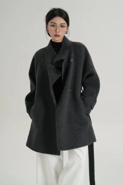 High Collar Asymmetric Button Coat With Belt 19 High Collar Asymmetric Button Coat With Belt -Modern Wear Shop 667d5c87eb9489a51d90878752a0e34c