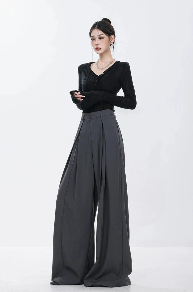High Waist Wide Leg Multi-Pleated Trousers 5 High Waist Wide Leg Multi-Pleated Trousers - Image 5