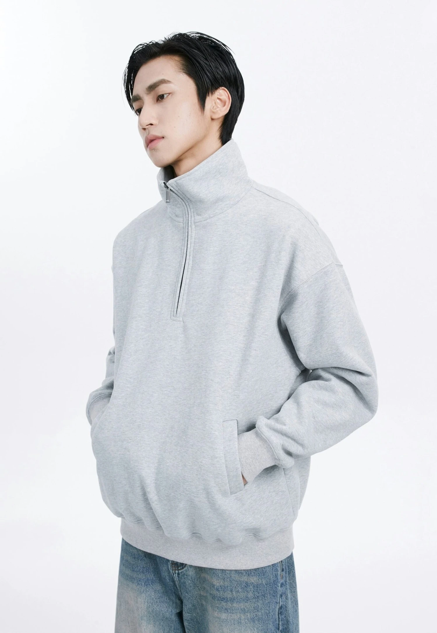 Slim Fit Quarter-Zip Cuffed Sweatshirt 2 Slim Fit Quarter-Zip Cuffed Sweatshirt - Image 2