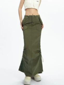 Adjustable Drawstring Midi Cargo Skirt -Modern Wear Shop 66c400eed44583bf019df4a5d4f622a2