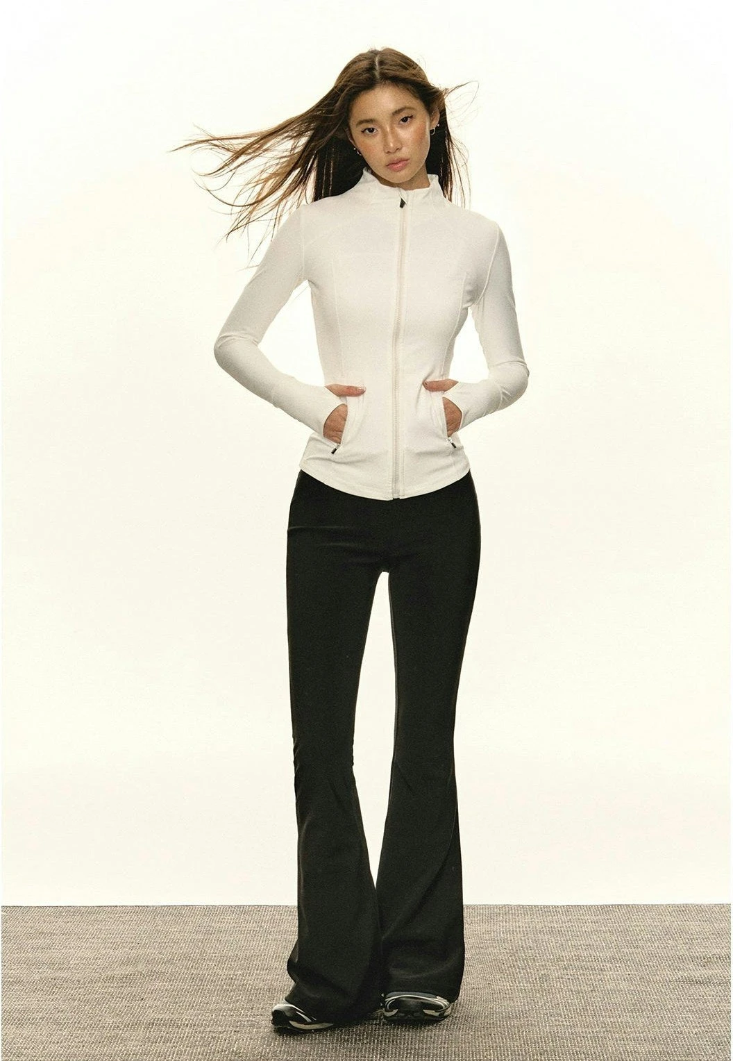 Skinny Mock Neck Zip-Up Running Jacket 12 Skinny Mock Neck Zip-Up Running Jacket - Image 12