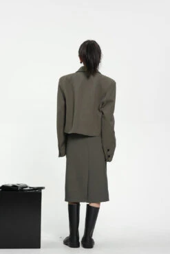 Structured Shoulder Double-Breasted Cropped Blazer -Modern Wear Shop 67ac4bdc7d2bd83fd98ce9c939a25ae9