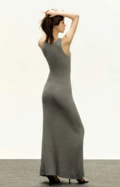 Sleeveless Ribbed Maxi Dress With Button Details -Modern Wear Shop 6817ba42d2a20becccf9639cedf5126a