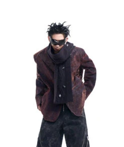 Vintage Wash Fossil Spine Pattern Blazer -Modern Wear Shop 68472972c04d4c5aa37340ec04ce24c4