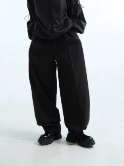 Texture-Print Wide-Leg Pleated Pants -Modern Wear Shop 6877d23a2bb709e831e88d87d79ad22f