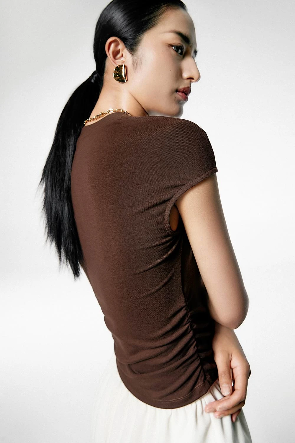 Ruched Side Short Sleeve Baby Tee 11 Ruched Side Short Sleeve Baby Tee - Image 11