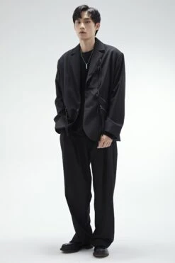 Oversized Single Breasted Blazer With Tassel Zip Details -Modern Wear Shop 68e00bcca1f5abdf3b64b602ea0a3f4b