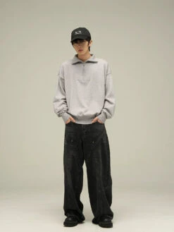 Half-Zip Collared Sweatshirt Pullover -Modern Wear Shop 68fee7ace23e25522e97fc1a12cdf612