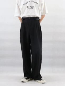 Wide Leg Pleated Trousers With Buckle Detail 23 Wide Leg Pleated Trousers With Buckle Detail -Modern Wear Shop 6986cd5bbccbce2cfd82dd77d4eb445a