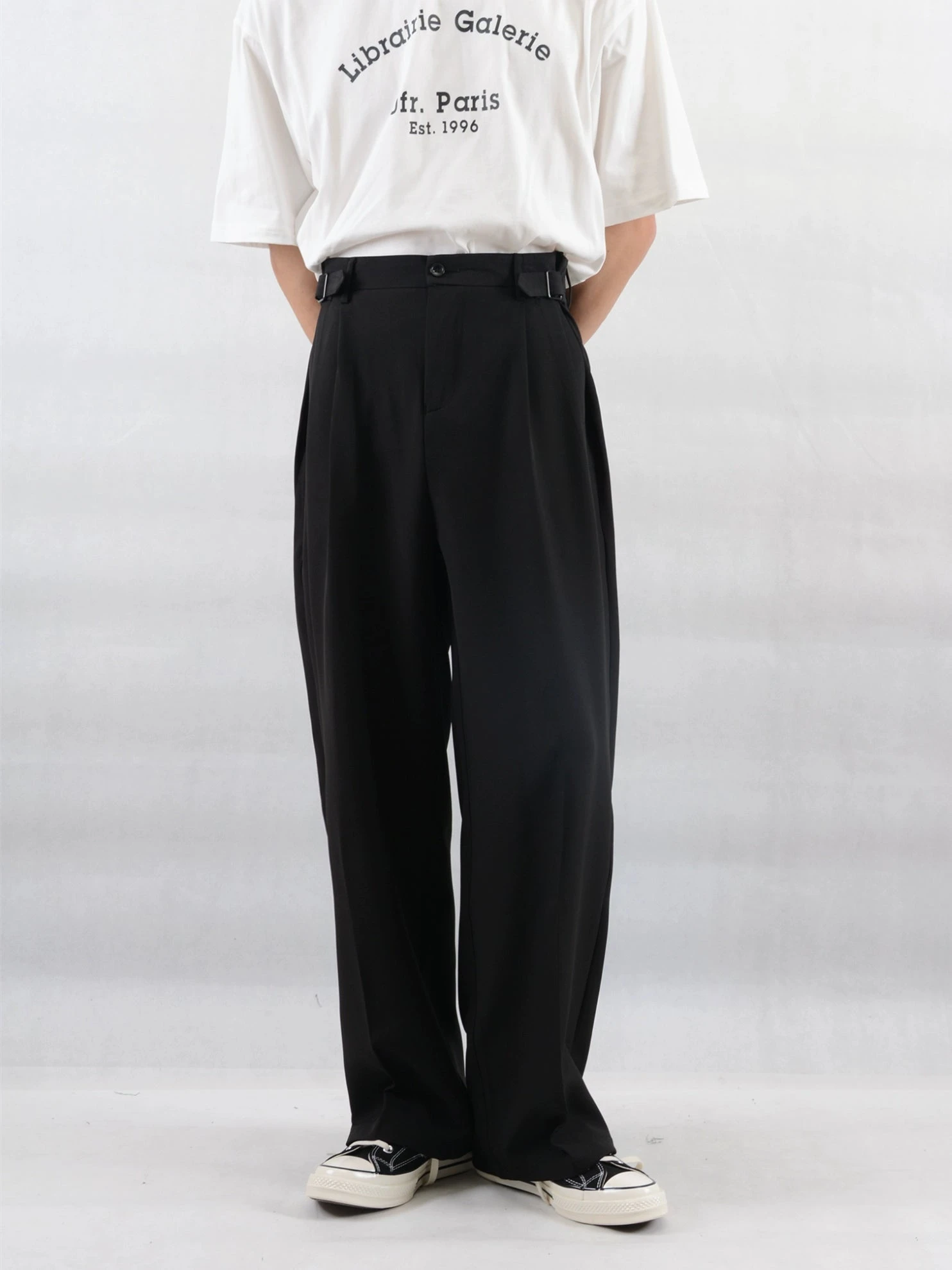 Wide Leg Pleated Trousers With Buckle Detail 11 Wide Leg Pleated Trousers With Buckle Detail - Image 11