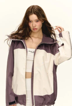 Color Block Hooded Zip-Up Windbreaker Jacket -Modern Wear Shop 69c70788bbb75f6515a801e52cfce268