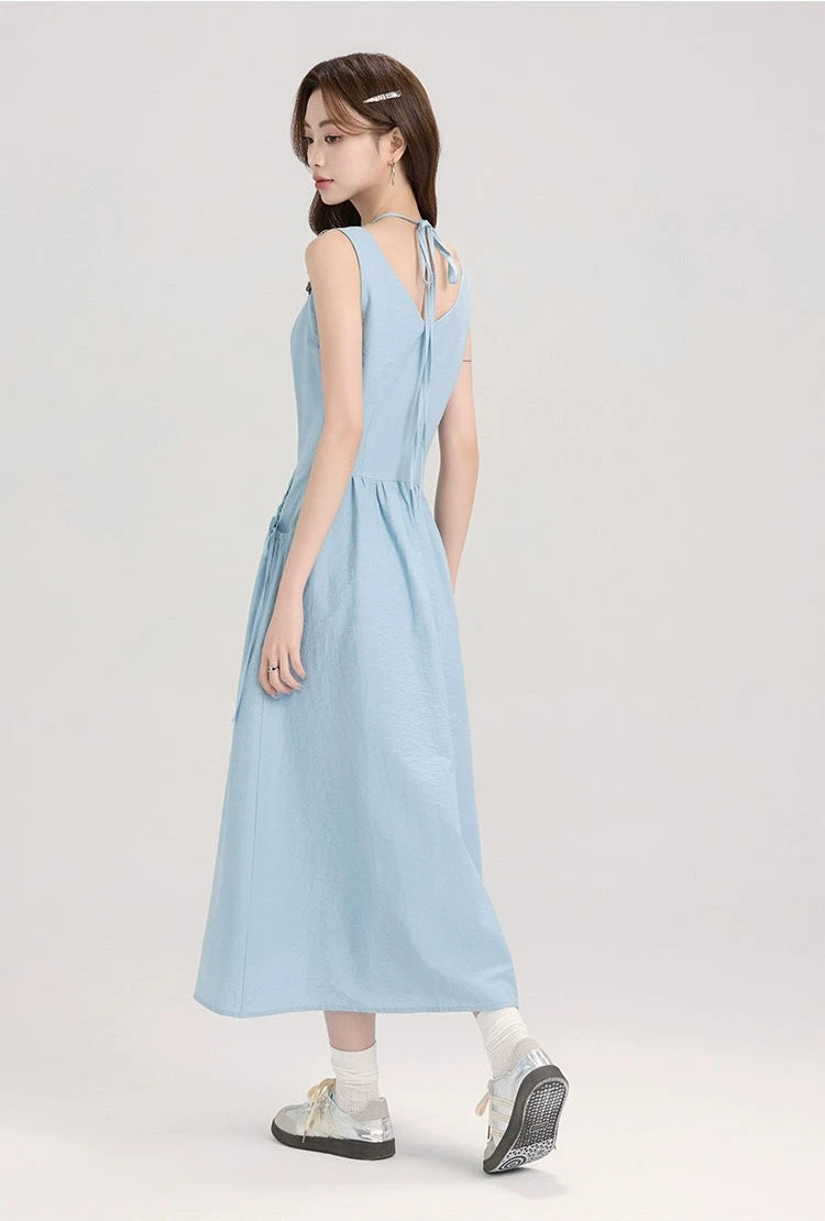 Sleeveless Midi Dress With Bow Tie Pockets 10 Sleeveless Midi Dress With Bow Tie Pockets - Image 10