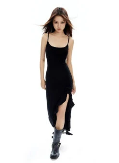 Sleeveless Bodycon Midi Dress With Side-Split Rose Detail 27 Sleeveless Bodycon Midi Dress With Side-Split Rose Detail -Modern Wear Shop 69efe9dc674e3bda1b66812a88019885