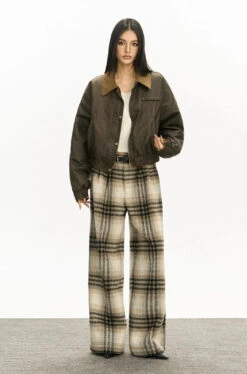 Contrast Corduroy Collar Faux Leather Zip Jacket 7 Contrast Corduroy Collar Faux Leather Zip Jacket -Modern Wear Shop 6a09ce2b114a2fa8c8559cc00a680148