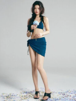 Velvet Textured Bikini Top With Side Tie Skirt Set 13 Velvet Textured Bikini Top With Side Tie Skirt Set -Modern Wear Shop 6a1cd2751533f9de73eb562d323a5ed9