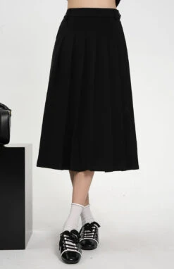 Front Pleated Midi Skirt With Back Slit And Belt Loops -Modern Wear Shop 6a2ec126f79e6ff9242b399781dcffdf