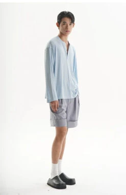 Textured Long Sleeve Lightweight Henley Top -Modern Wear Shop 6a3d06be5057dad88a139277f7d68866