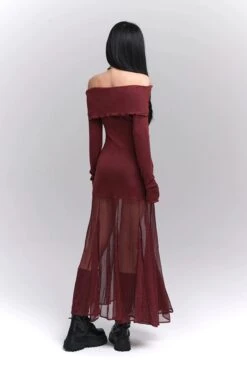 Ruffle Off-Shoulder Sheer Skirt Maxi Dress -Modern Wear Shop 6a5f4457acf0f34e5b775c9ac2dcc5f5