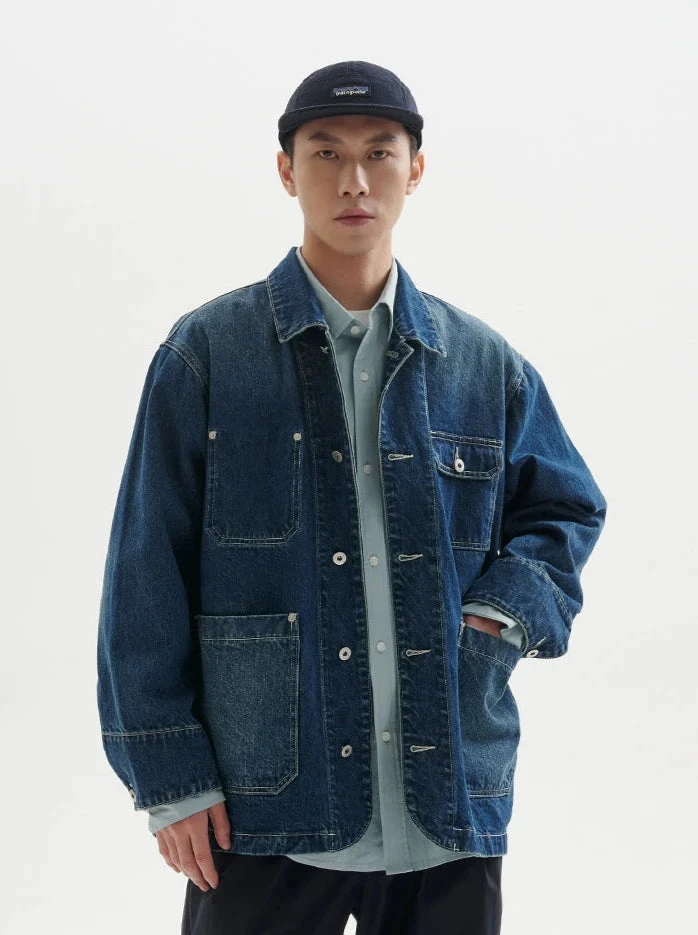 Vintage Washed Denim Jacket With Multi Pockets 3 Vintage Washed Denim Jacket With Multi Pockets - Image 3