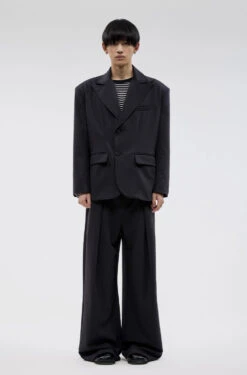 Pinstripe Texture Pleated Wide Leg Trousers -Modern Wear Shop 6b4ec6c11592b4d852a6fe6316b5d0d9