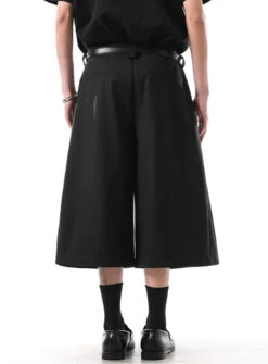 Wide Leg Pleated Tailored Long Bermuda Shorts -Modern Wear Shop 6ba58deef88ae4d47a9f5da19917343a