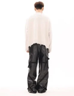 Oversized Cargo Pocket Faux Leather Pants -Modern Wear Shop 6d131022c86eb55162def30c1ba7f7ff