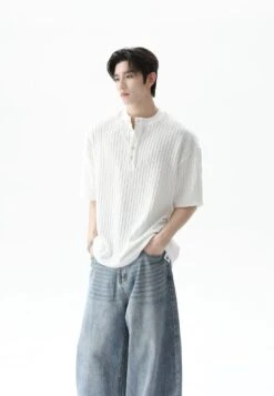 Textured Ribbed Henley Half Sleeve Top 10 Textured Ribbed Henley Half Sleeve Top -Modern Wear Shop 6d28b30728d3dabb62b53cd2e22d673b