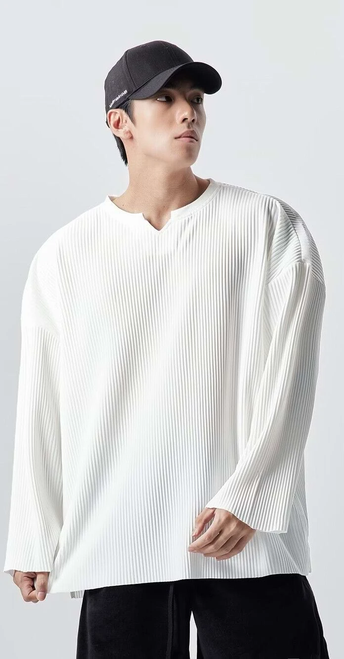 Oversized Ribbed Long Sleeve Shirt 2 Oversized Ribbed Long Sleeve Shirt - Image 2