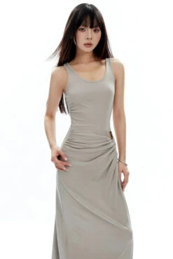 Sleeveless Scoop Neck Maxi Dress With Side Slit And Cut-Out Detail -Modern Wear Shop 6d523c0020134995bfbf82824df58f98
