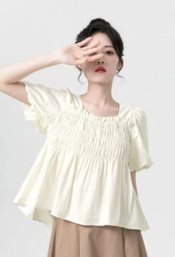 Puff Sleeve Shirred Blouse 14 Puff Sleeve Shirred Blouse -Modern Wear Shop 6d8f1bf86863b615da4b4c355d55fb5b