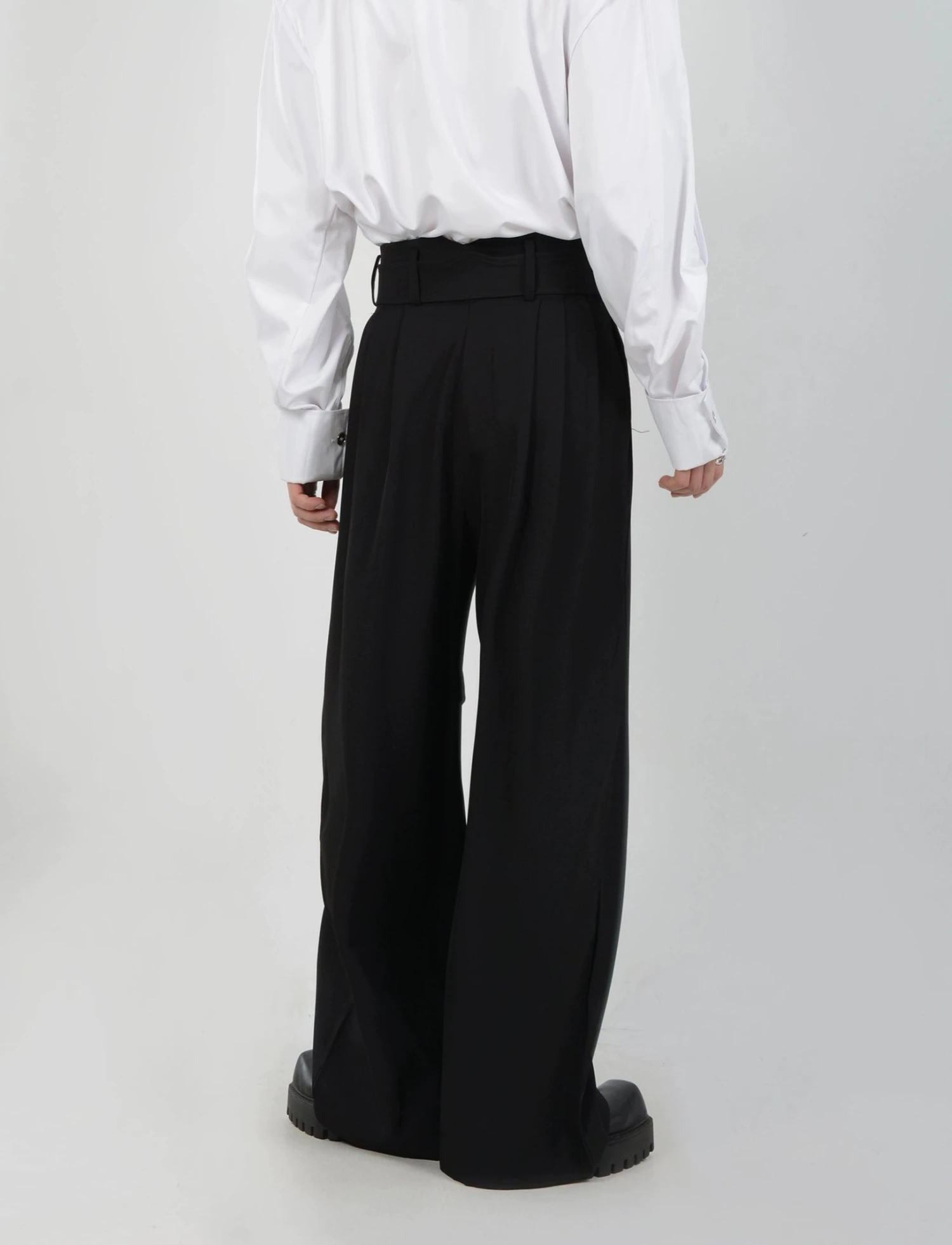 Wide Leg Belted Trousers With Pleat Detail 14 Wide Leg Belted Trousers With Pleat Detail - Image 14