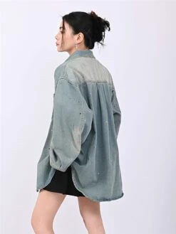 Paint Splatter Oversized Denim Shirt 16 Paint Splatter Oversized Denim Shirt -Modern Wear Shop 6e56ccf39cae29cc404572e6183234ad