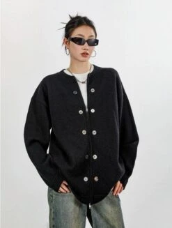 Ribbed Trim Zip-up Cardigan With Button Details 30 Ribbed Trim Zip-up Cardigan With Button Details -Modern Wear Shop 6e98200f1600a2a5a0595c7ec01a2079